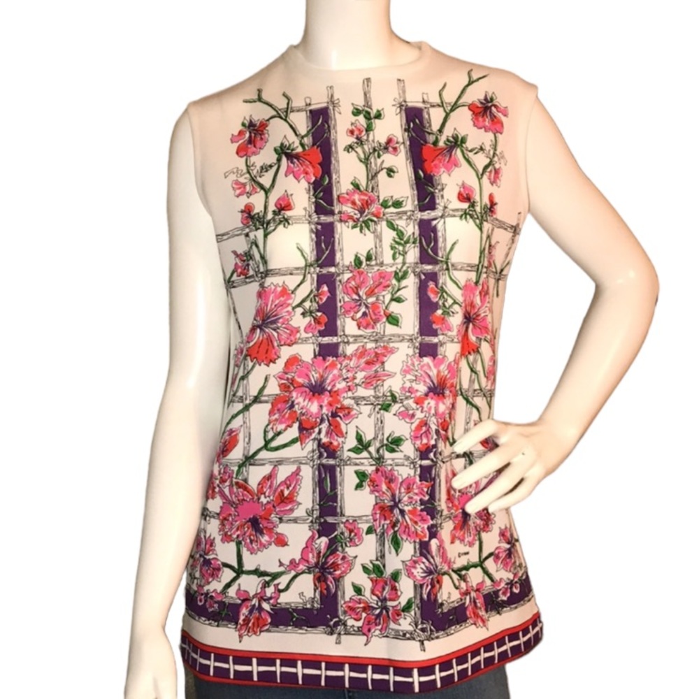 VINTAGE Trissi Rare 60’s Floral Sleeveless Top M NWOT